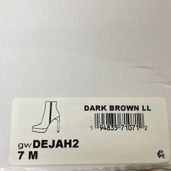 Guess "Dejah Croc Platform Booties" Dark
Brown Leather High Heel Booties - Picture 6 of 9